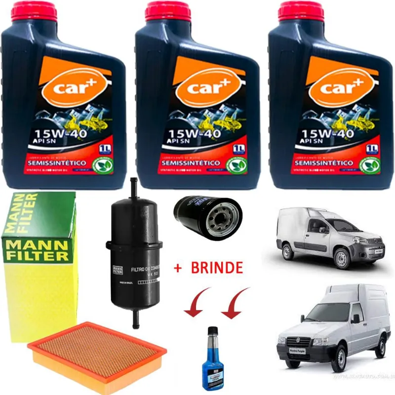 Kit Troca De Oleo Fiat Fiorino 1.3 Uno 1.0 - 15w40 + Brinde
