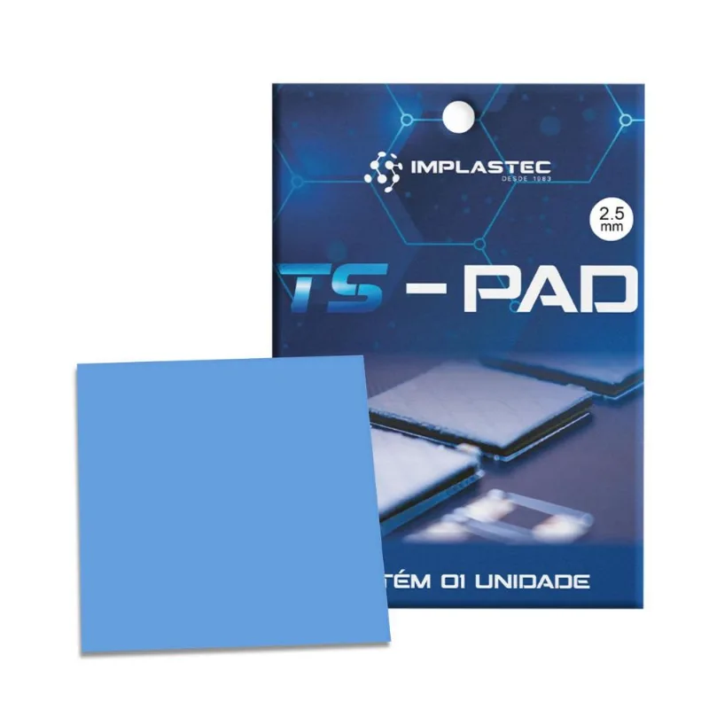 Pad Térmico Implastec Ts Pad - 100 X 100 X 2.5mm - Patspad25