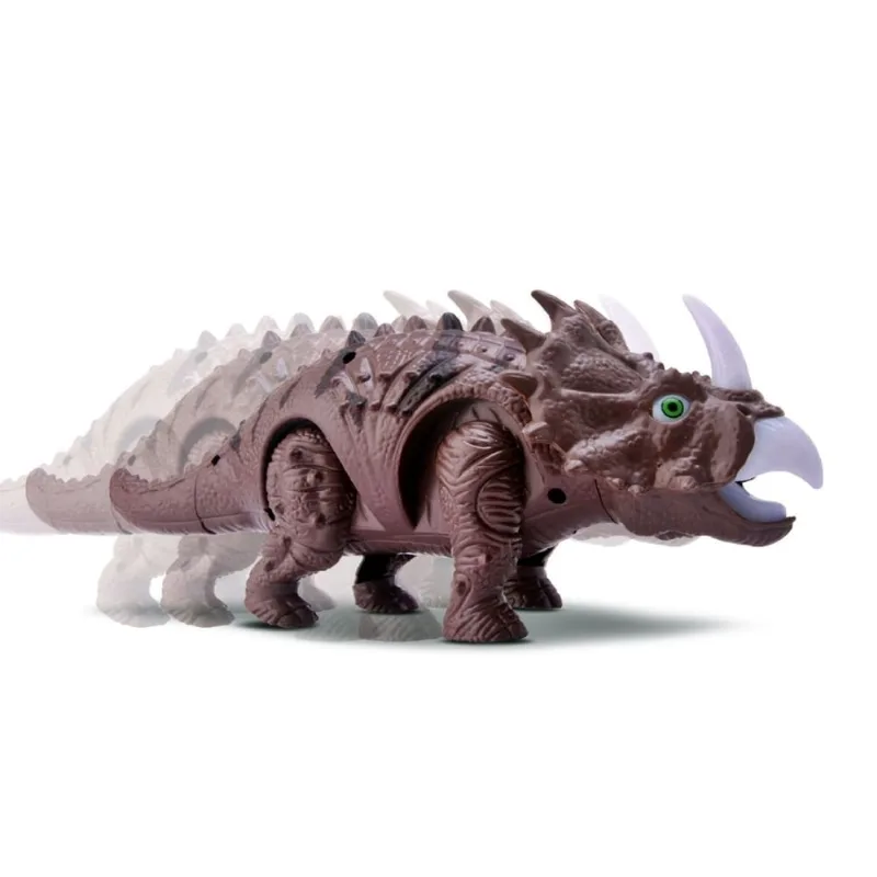 Dinossauro C/ Som Luz E Movimento Anda Triceratops