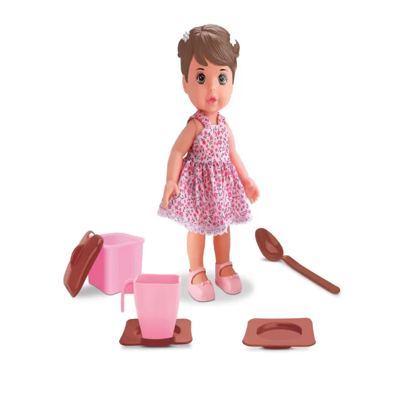 Boneca Bebê Bee Hugs c/ Acessórios Hora Do Chocolate - Bee Toys