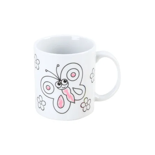Caneca Porcelana Borboleta P/pin.c/canetinha - URBAN - Bazar