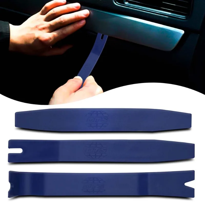 Kit Espátula Desmontar Difusores Para-choques Painéis Internos Portas E Molduras 3 Peças Azul