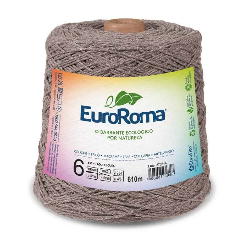 Barbante Euroroma Colorido 4/6 600g C/610m CAQUI ESCURO