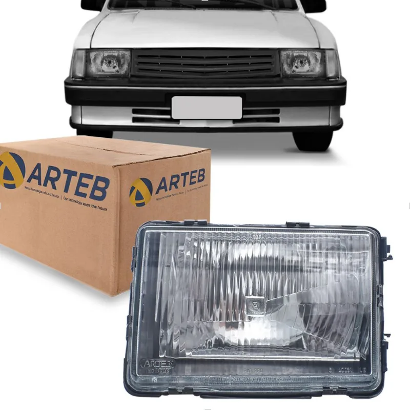 Farol Chevette Marajó Chevy 1983 até 1990 Vidro Modelo Arteb Arteb Esquerdo