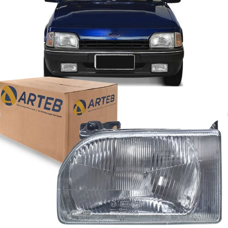 Farol Ford Escort Verona Apollo 1987 até 1993 Lente Vidro Arteb Esquerdo