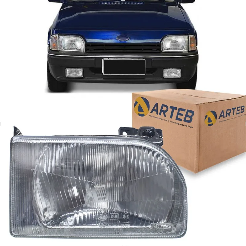 Farol Ford Escort Verona Apollo 1987 até 1993 Lente Vidro Arteb Direito
