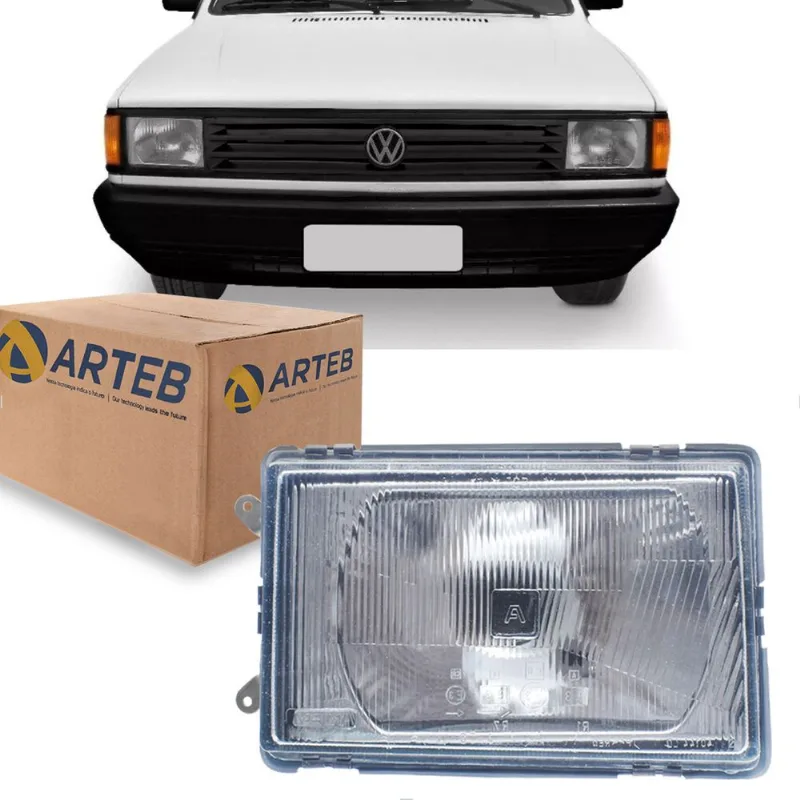 Farol Gol Saveiro G1 1987 até 1990 Vidro Curto Foco Simples Arteb Esquerdo