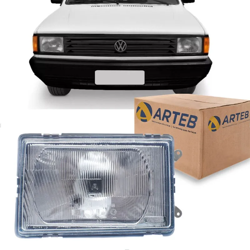 Farol Gol Saveiro G1 1987 até 1990 Vidro Curto Foco Simples Arteb Direito