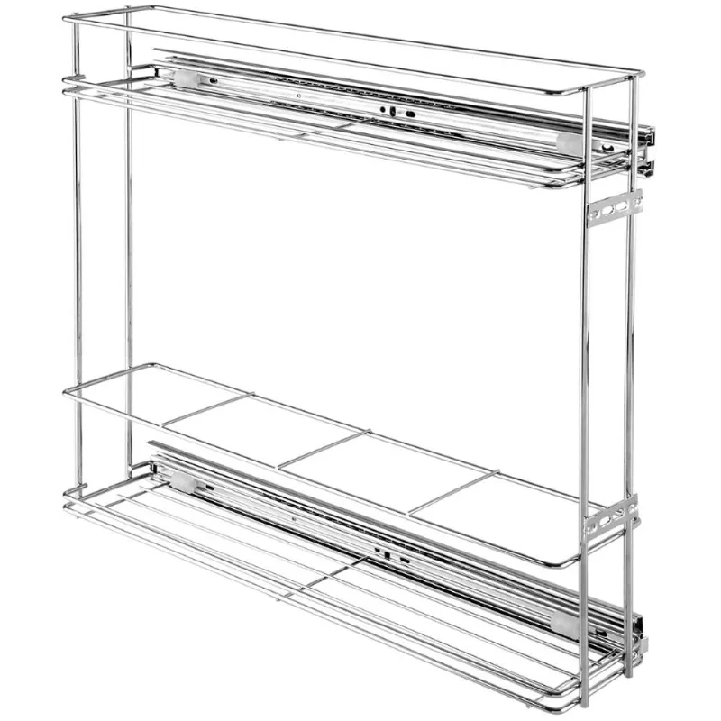 Porta Temperos 16cm Suporte de Latas Garrafas Deslizante de Embutir Aramado Cromado