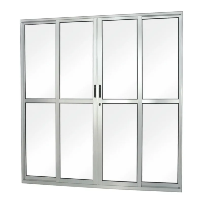 Porta de Correr MGM Sólida 4 Folhas Vidro Liso 210X200CM Branco