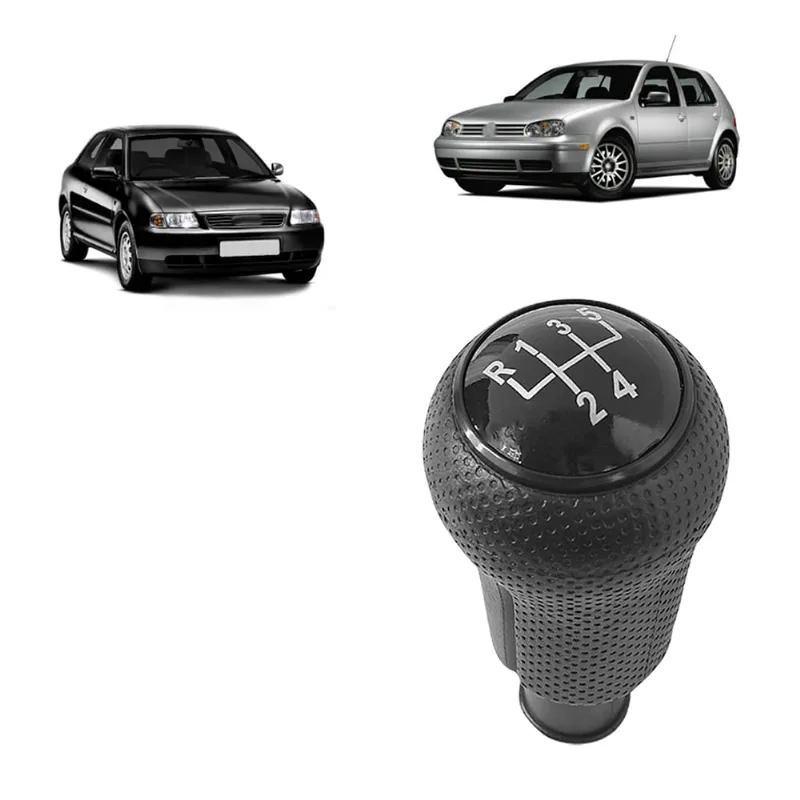 Manopla Câmbio Golf Audi A3 Preta Com Aro - Preto NAT