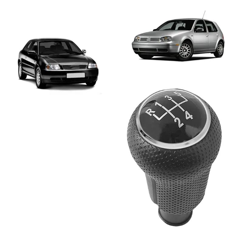 Manopla Câmbio Golf Audi A3 - Preta com Aro Cromado NAT