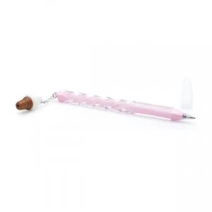 CANETA LUDI C/PINGENTE SORVETE ROSA - LUDI - Plásticos