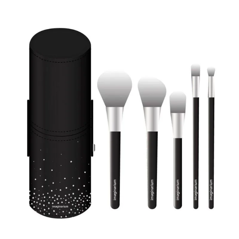 Kit De Pinceis Basico Preto E Prata