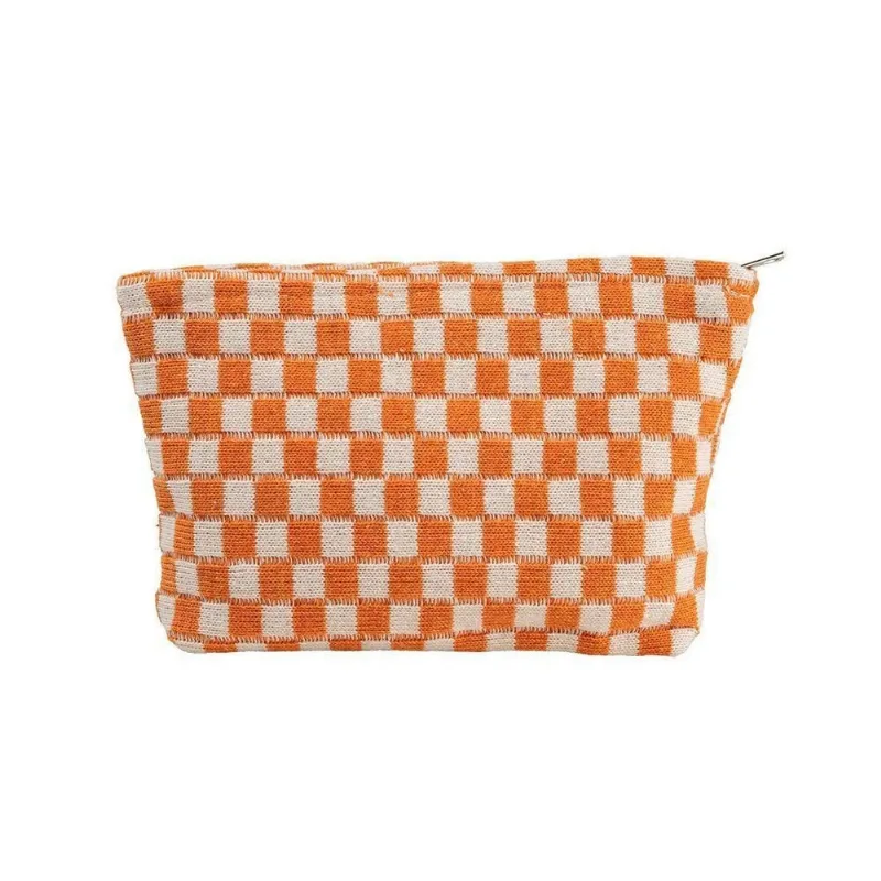 Necessaire Imaginarium PI7853Y em Poliéster g 26cm X 17cm X 5cm Laranja Xadrez