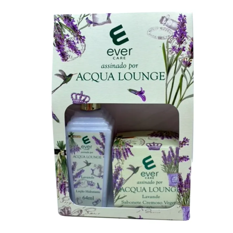 Kit Coffret Acqua Longe Ever Care Lavanda Loção Hidratante 64ml + Sabonete 60g