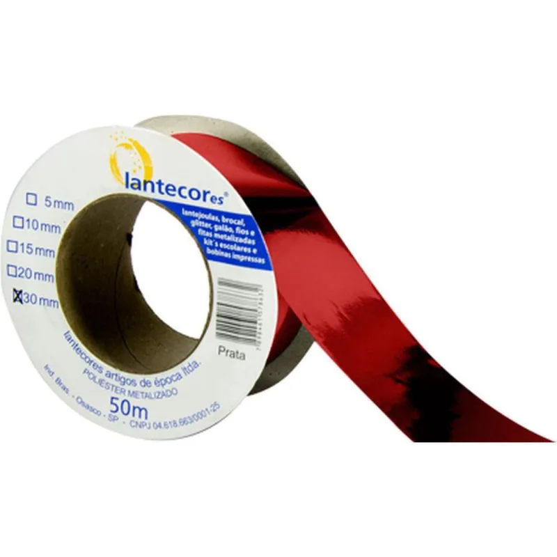 Fita Metaloide 20Mmx50Mts. Vermelho - Lantecor