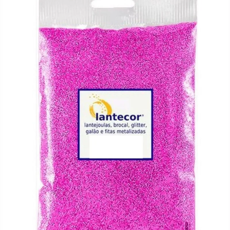 Brocal Metalizado Rosa Pink Pacote 500g Artesanato Lantecor
