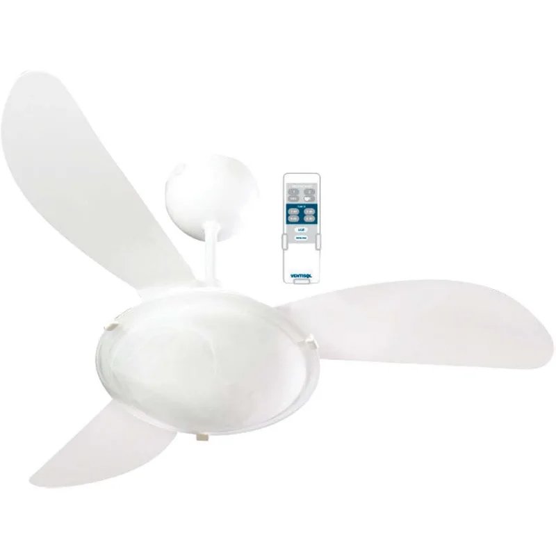 Ventilador de teto 220V com controle e 3 pás Sunny branco Ventisol