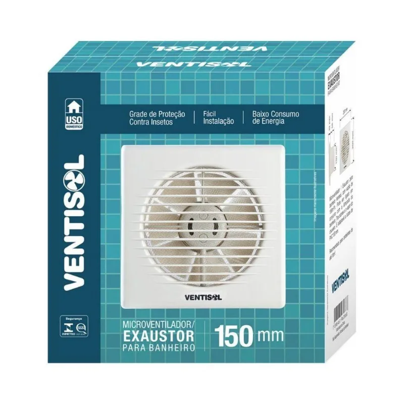Exaustor p- Banheiro Diametro De 150 Mm Residencial 127v - Ventisol