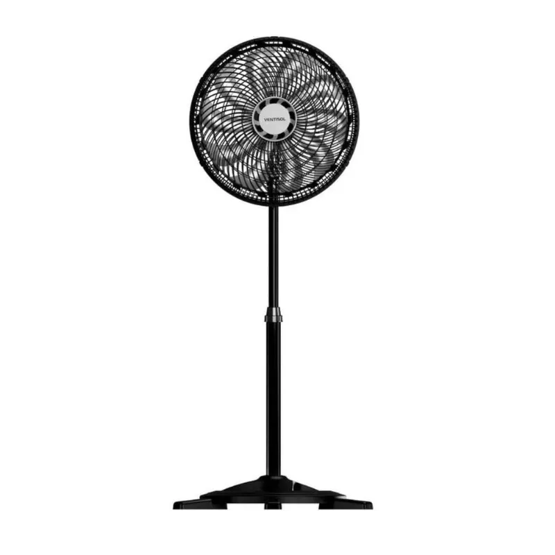 Ventilador Oscilante De Coluna Ventisol 140w 40cm 10 Pás 3 Velocidades Preto 110v