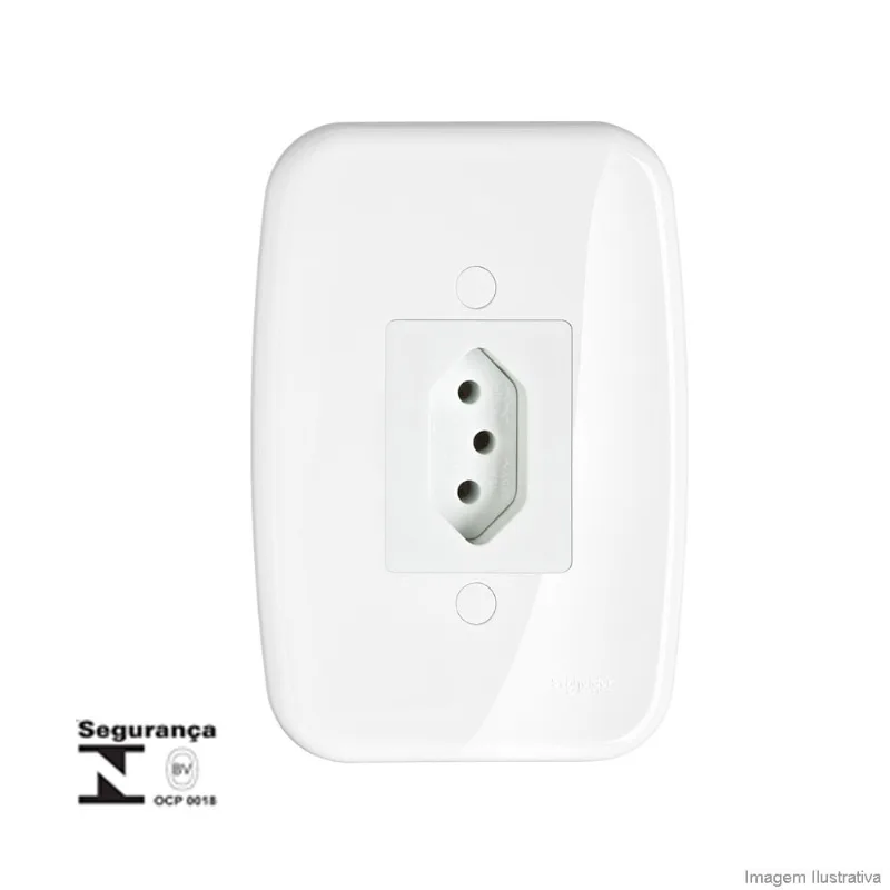 Conjunto montado de tomada 20A 250V branca com placa Claris Prime Schneider