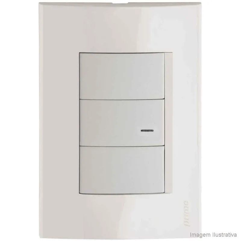 Conjunto montado de interruptor simples 10A 250V com placa branco Modena Prime Schneider