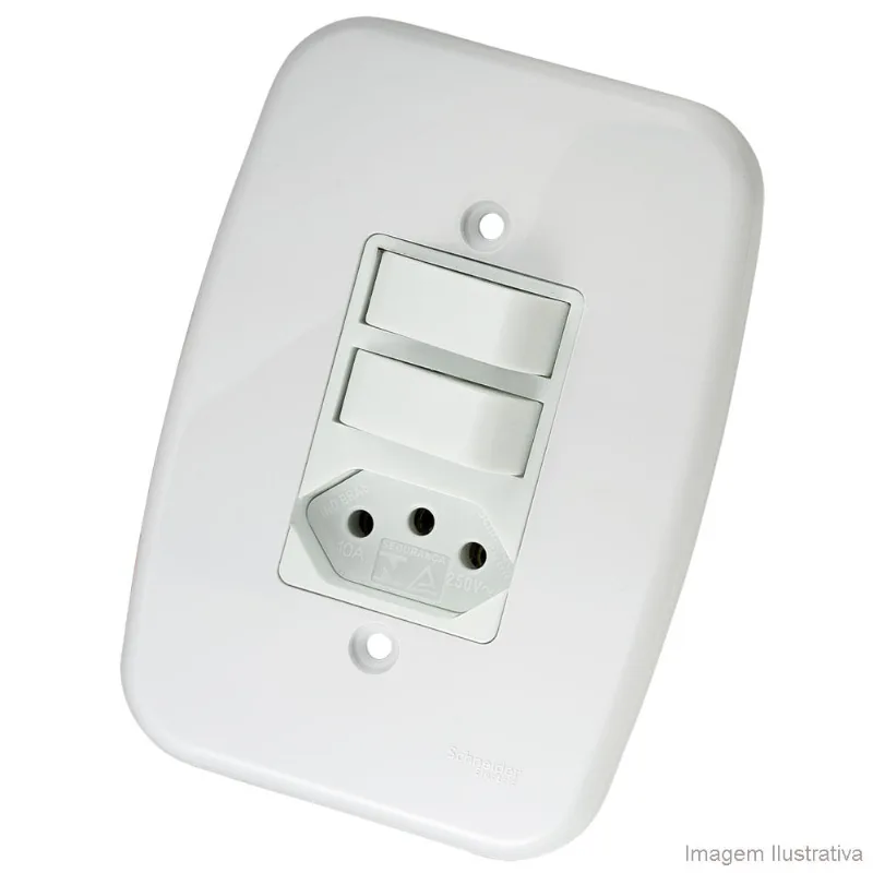 Interruptor paralelo com tomada 10A 250V com placa Claris Prime