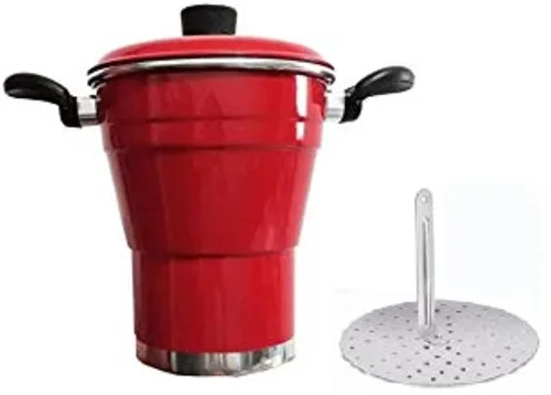 CUSCUZEIRA ALUMÍNIO VERMELHO 14 - ALUMÍNIO