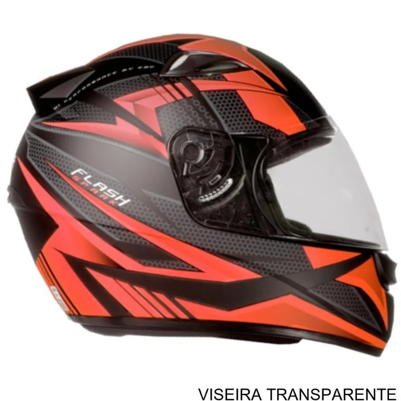 Capacete EBF Spark Flash Preto Fosco E Vermelho 58 (MP)
