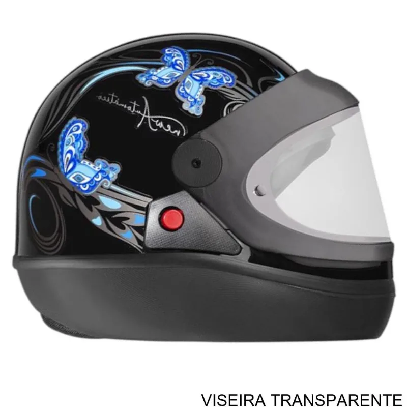 Capacete EBF Automático Borboleta Preto E Azul 58 (MP)