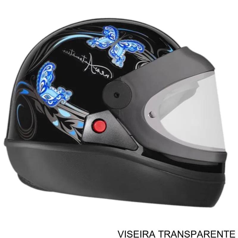 Capacete EBF Automático Borboleta Preto E Azul 60 (MP)