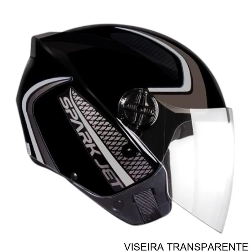 Capacete EBF Spark Jet Speed Preto E Prata 58 (MP)