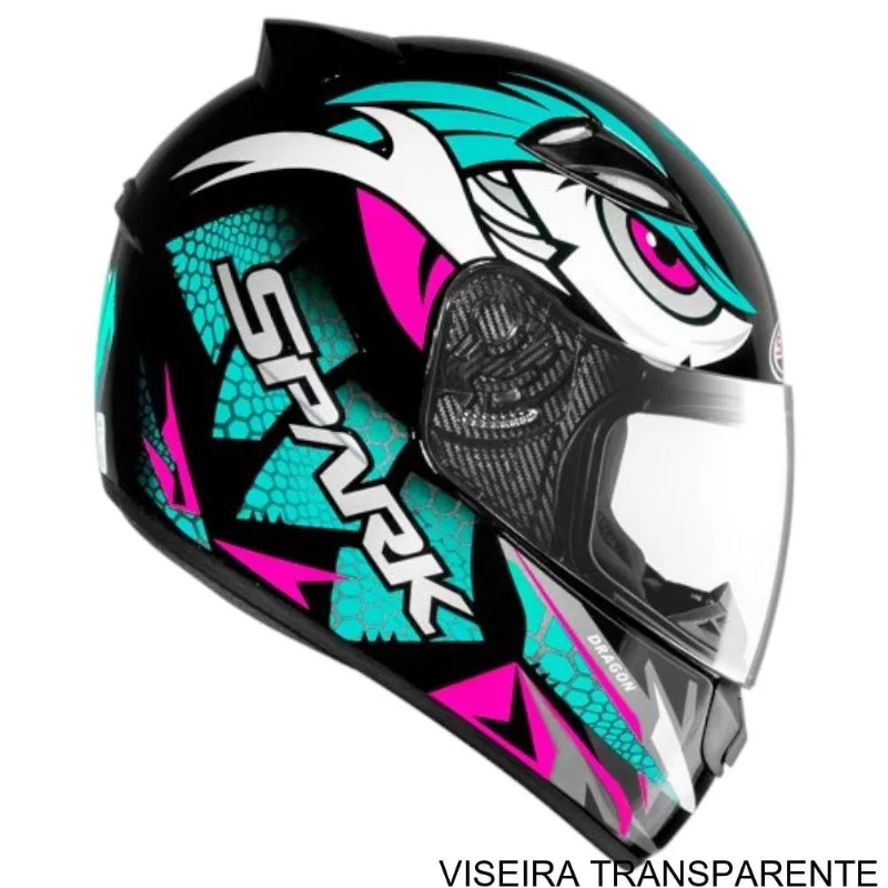 Capacete EBF Spark Dragon Preto E Tifany 58 (MP)