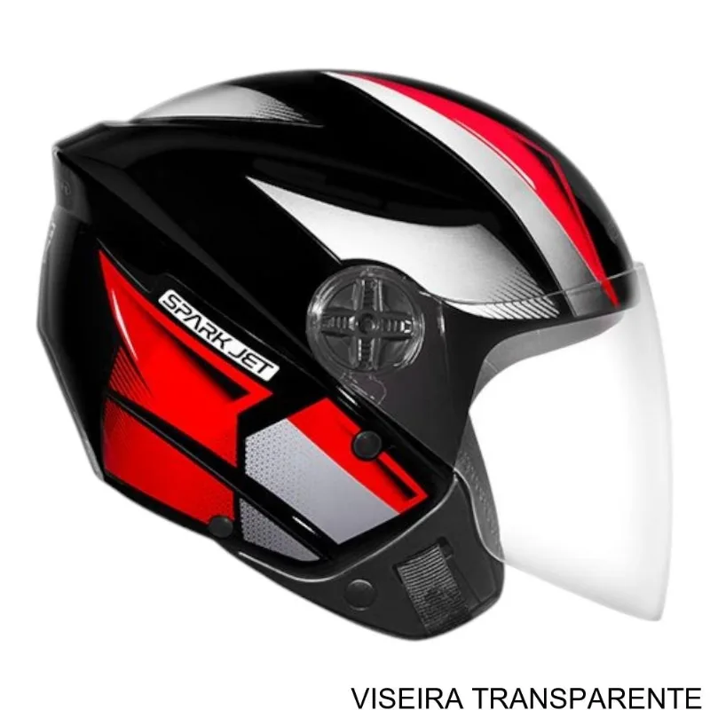 Capacete EBF Spark Jet Square Preto E Vermelho 60 (MP)