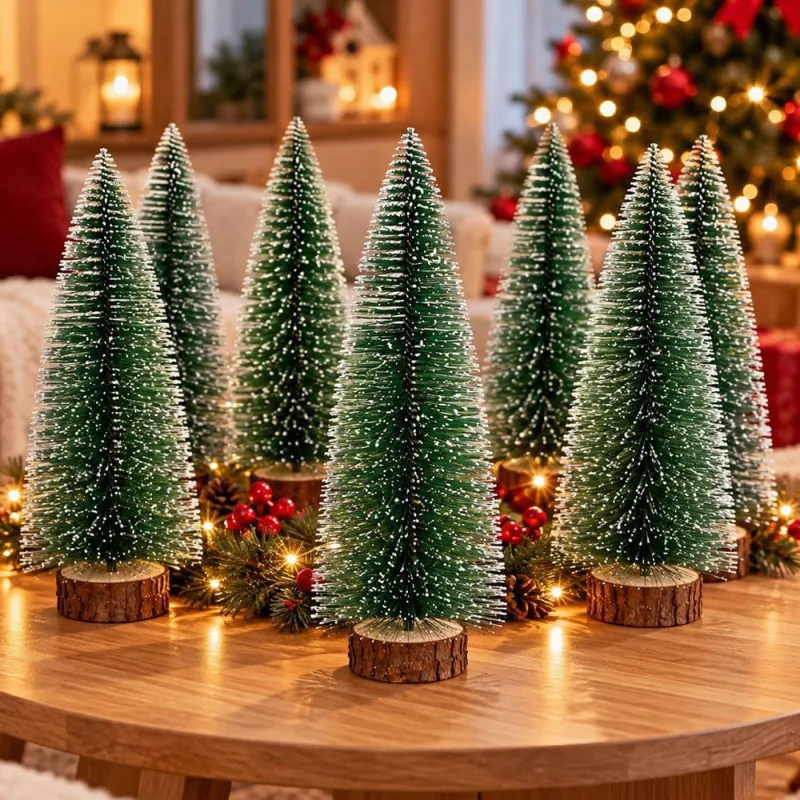 Árvore Natal Pinheiro Nevado Enfeite Decoração 30cm 6 Peças - Genérico - Natal