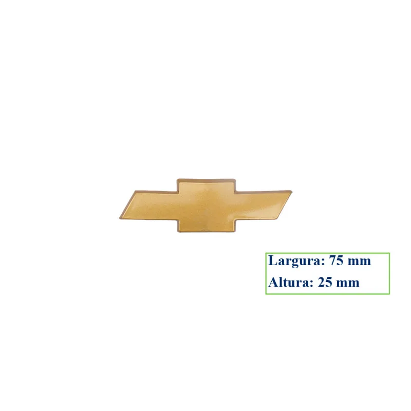 Adesivo Emblema Logo Chevrolet Classic 2003 em diante Porta Malas Dourado Anxt
