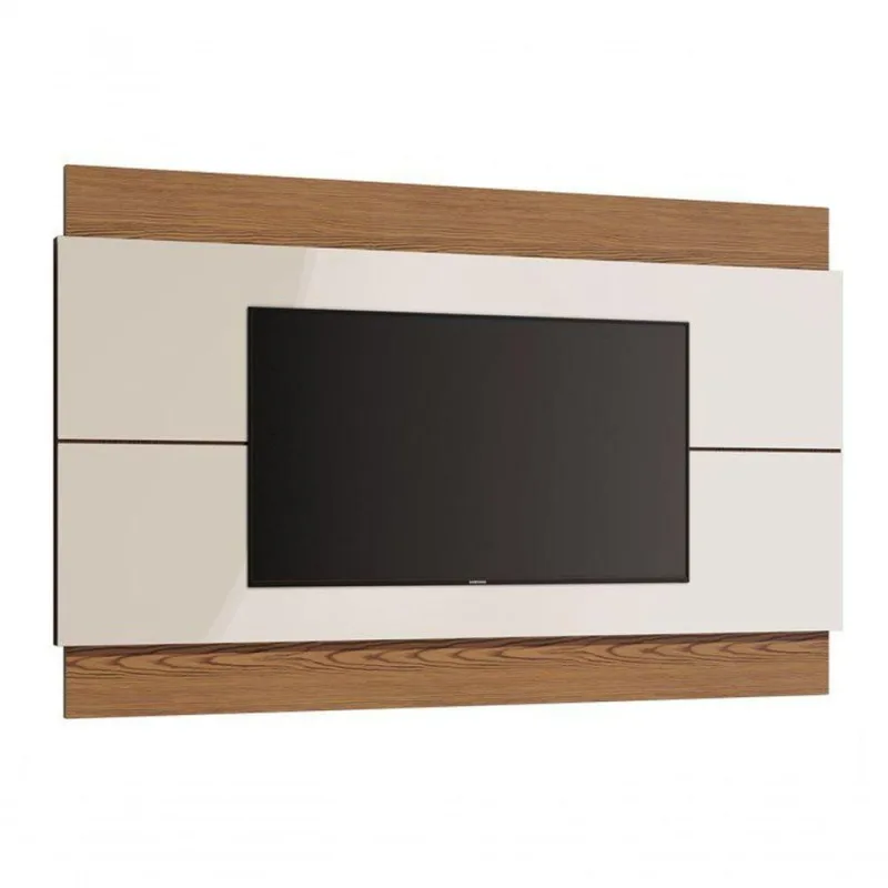 Painel Para Tv Classic 1.4 Off White Com Freijó - Imcal Móveis - OUTRAS - Móveis