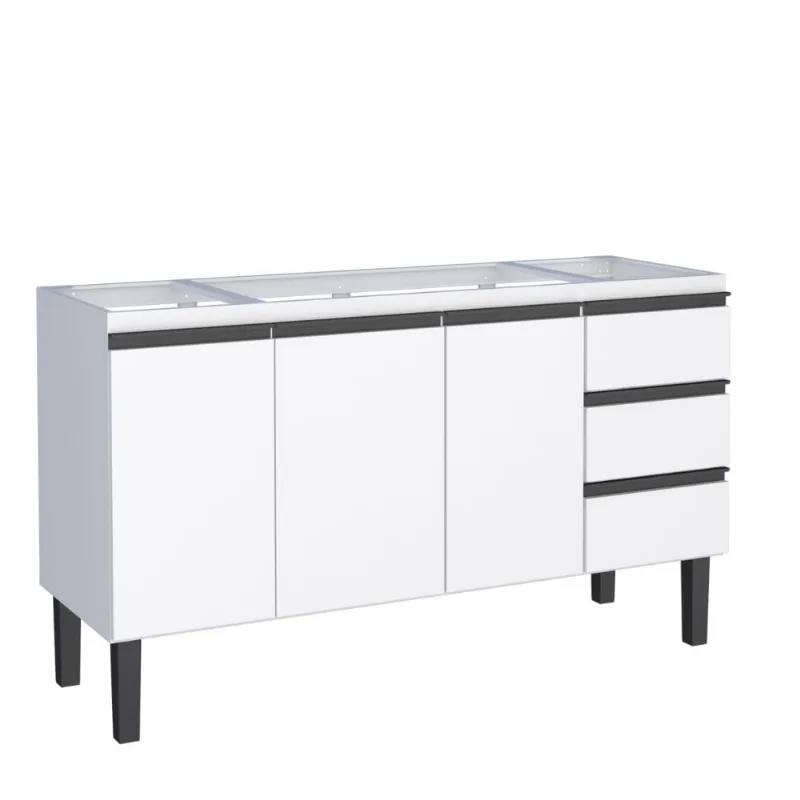 Gabinete Aço Netuno 1.44m Branco(Sem Pia) Cozimax