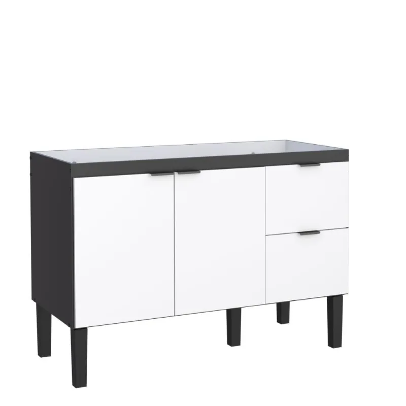 Gabinete Colibri 1.14m Preto/Branco Sem Pia Cozimax