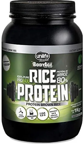 Rice Protein Natural 1kg Unilife - UNILIFE - Mercearia