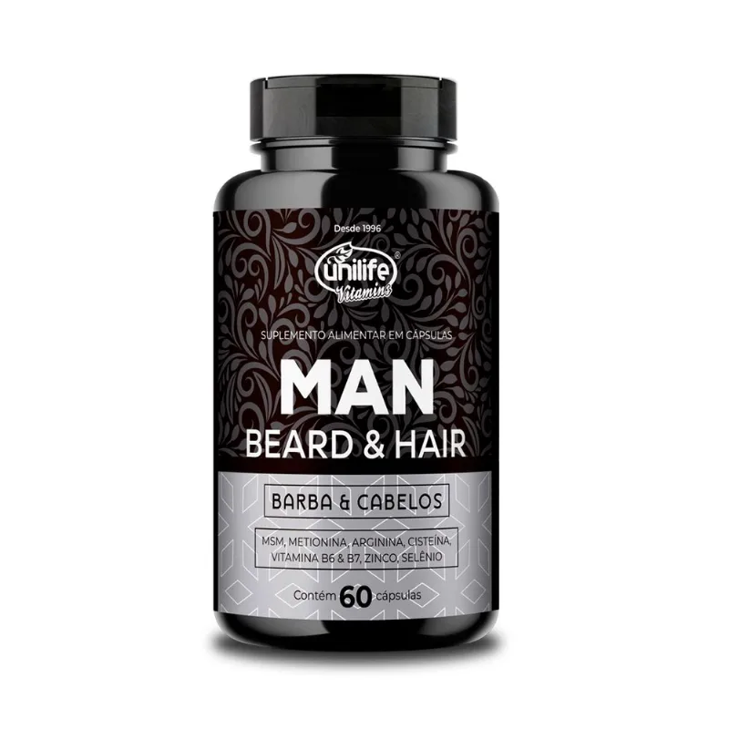 Man Beard & Hair Unilife 60 Cápsulas 600mg