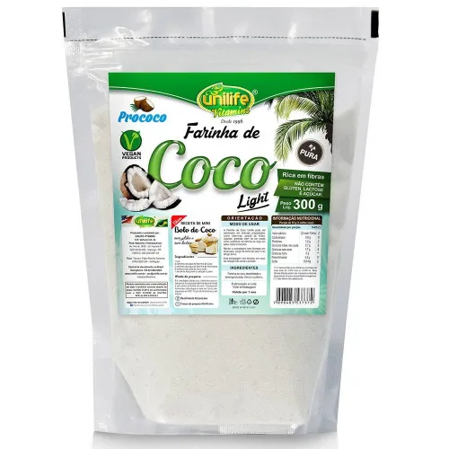Farinha De Coco Light 300g Unilife - UNILIFE - Mercearia