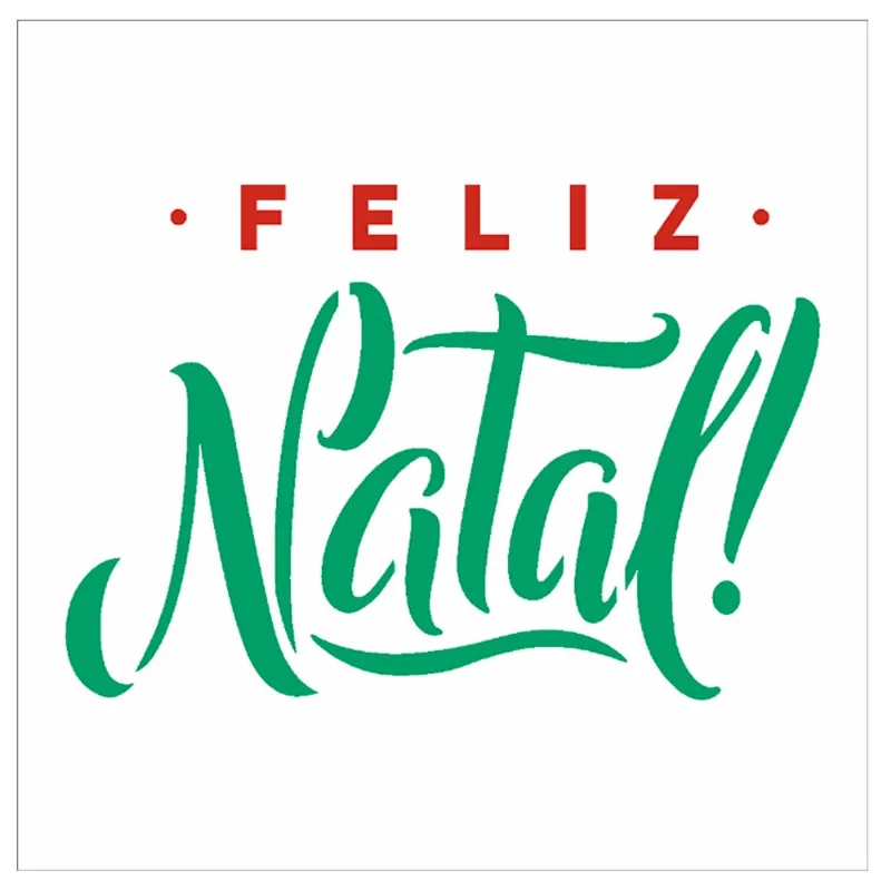 Stencil Sp. 10x10 3018 Frase Feliz Natal