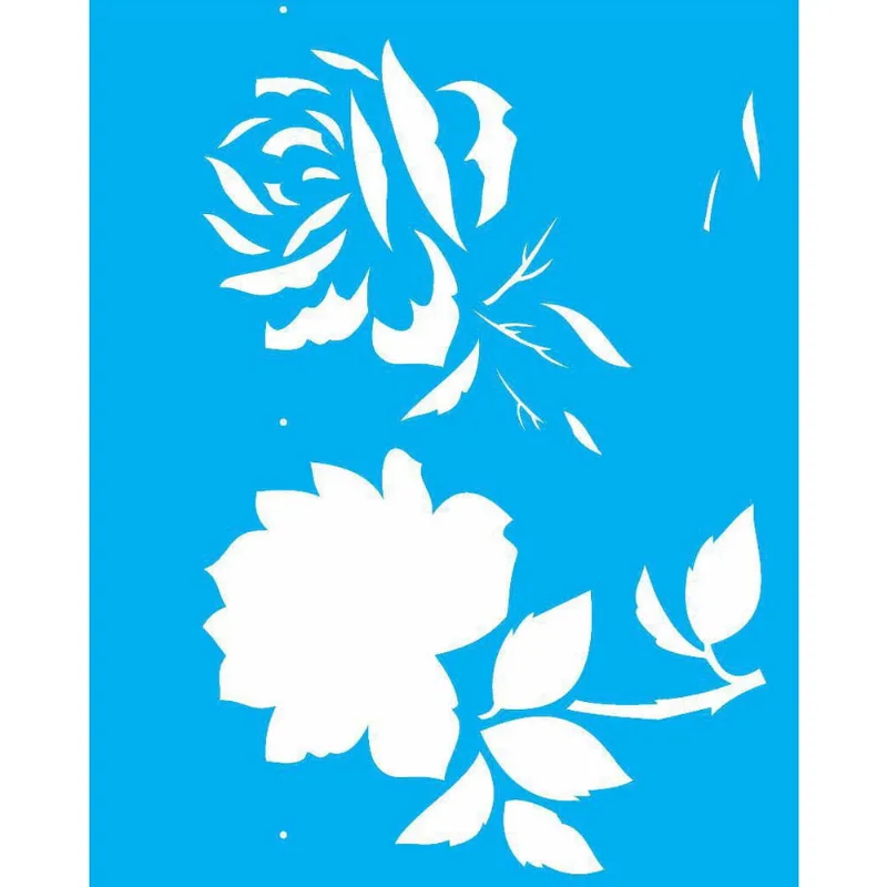 Stencil 20X25 Flor Rosa - Opa 1881