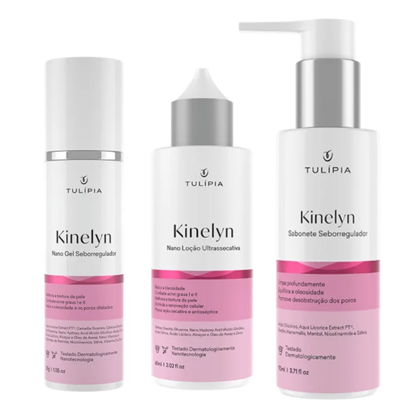 Kit Facial Kinelyn Pele Acneica Seborregulador Tulipia