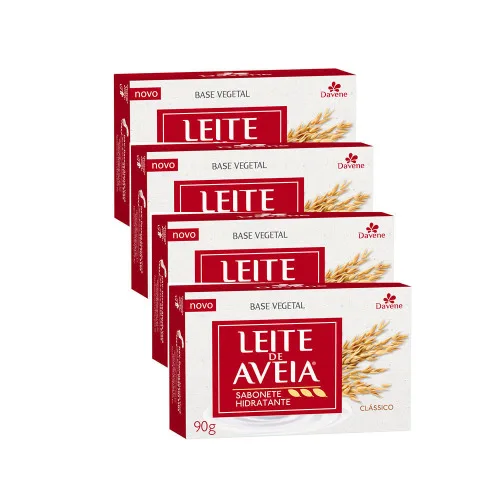 Sabonete Em Barra Vegetal Perfume Original Davene Leite De Aveia Clássico Caixa 90g - DAVENE - Higiene E Beleza