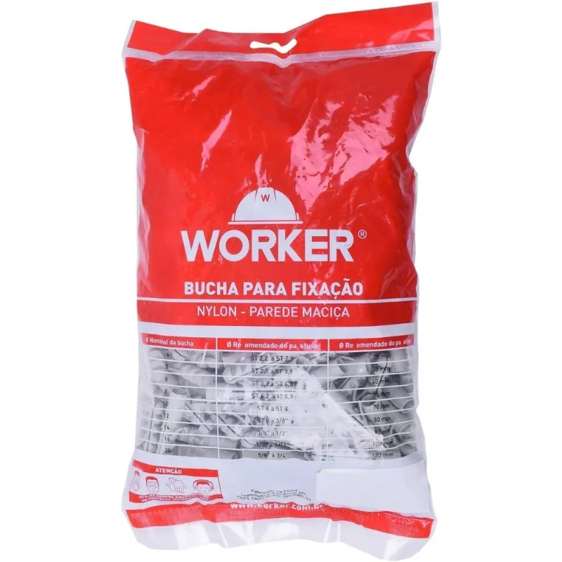 Bucha 10 250 Peças Nylon Para Parede Maciça Worker