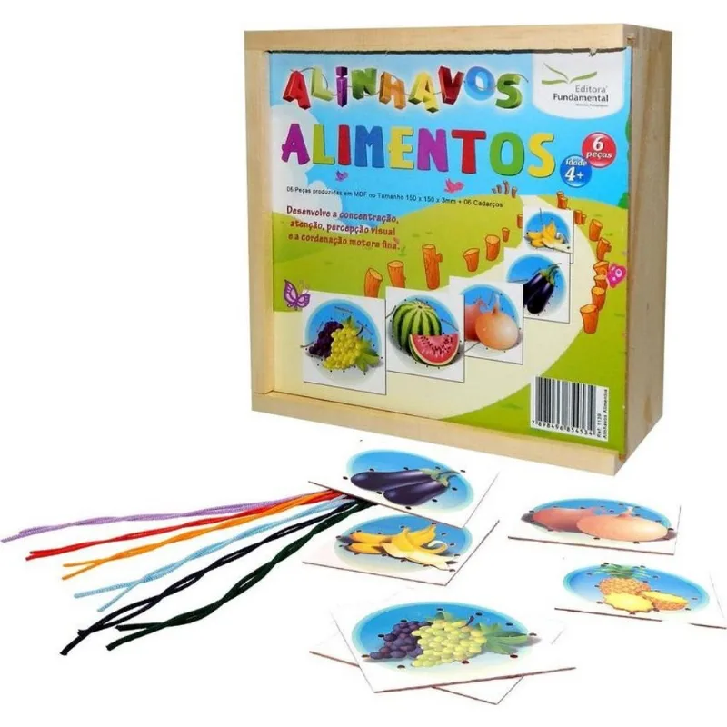 Alinhavos Alimentos Com 06 Peças + 06 Cadarços