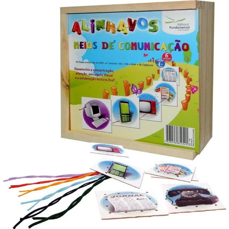 Alinhavos Meios De Comunicaçao Com 06 Peças + 06 Cadarços